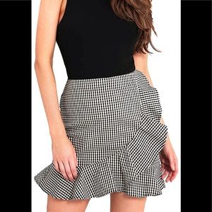Black and white checkered skirt